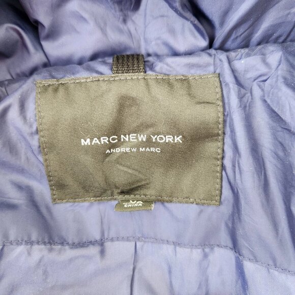 Andrew Marc New York Womens Quilted Puffer Parka Jacket XS Blue Down Insulated - Picture 5 of 5